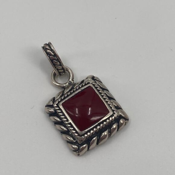 Sterling silver red jasper pendant - Picture 1 of 4